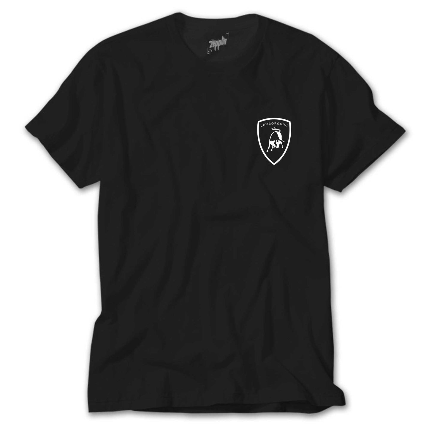 Lamborghini Logo White Siyah Tişört
