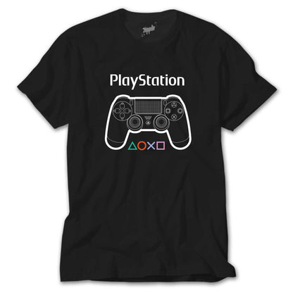 Playstation Gamepad Text Siyah Tişört