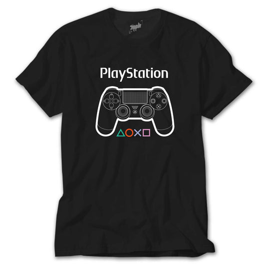 Playstation Gamepad Text Siyah Tişört
