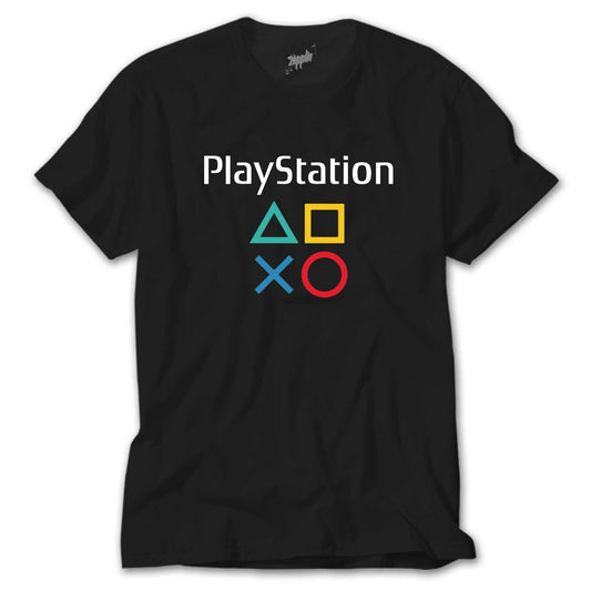Playstation Gamepad Yazı Siyah Tişört