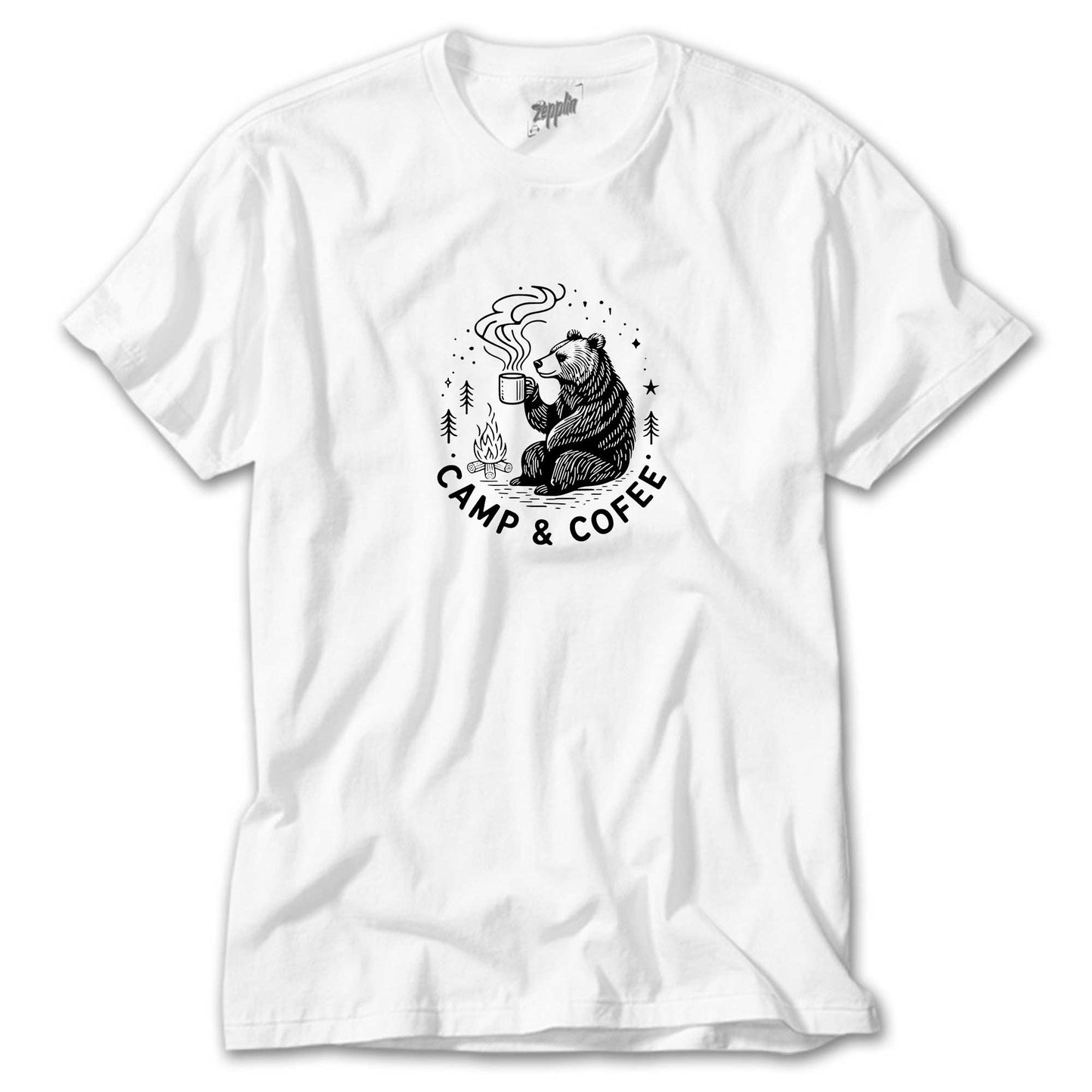 Camp Coffe Bear Beyaz Tişört