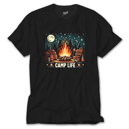 Camp Life Siyah Tişört