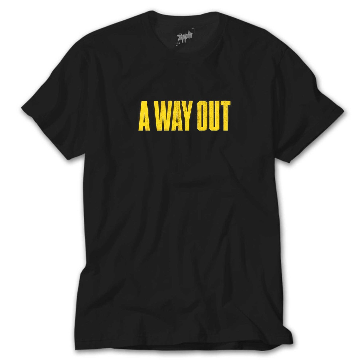 A Way Out Text Siyah Tişört