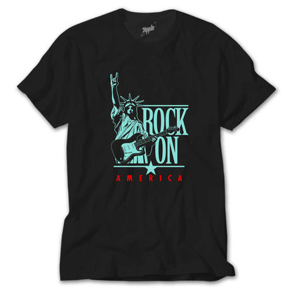 Rock On America Siyah Tişört